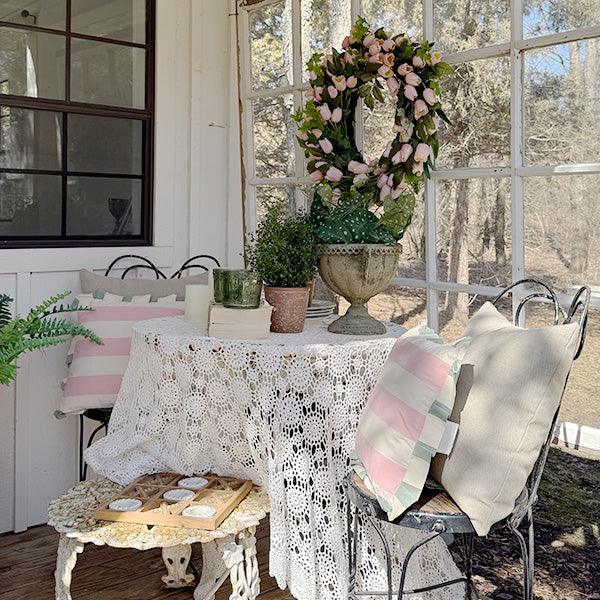 Faux Soft Pink Tulip Wreath (Online Exclusive)