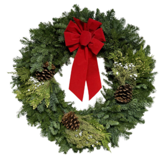 Large Decorated Wreath Mixed Noble Fir 30" (Online Exclusive)