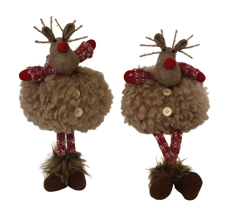 Dangle Leg Plush Fluffy Deer w/LED Light Antlers