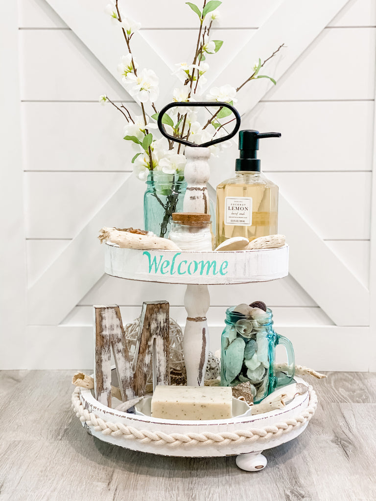 White rustic deals tray