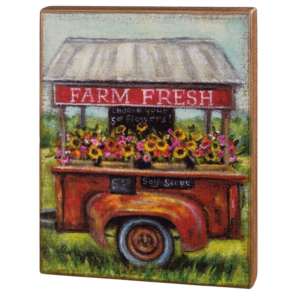 Farm Fresh Flowers Box Sign