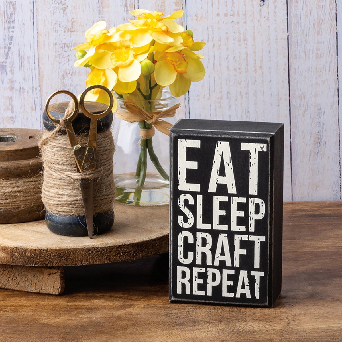 Eat Sleep Craft Repeat Box Sign