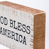 God Bless America Block Sign