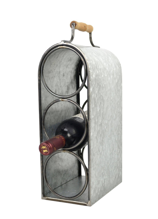 Galvanized Wine Bottle Holder