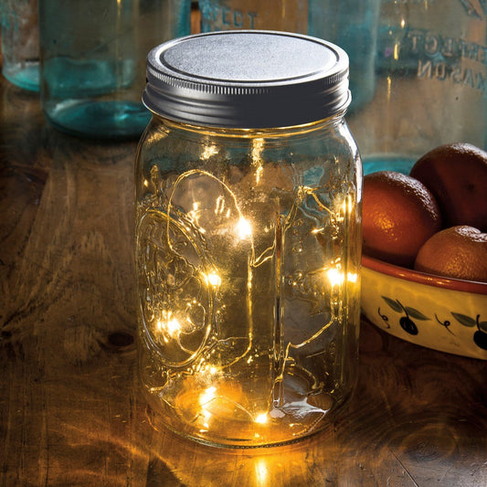 Wide Mason Jar Lid w/Fairy Lights
