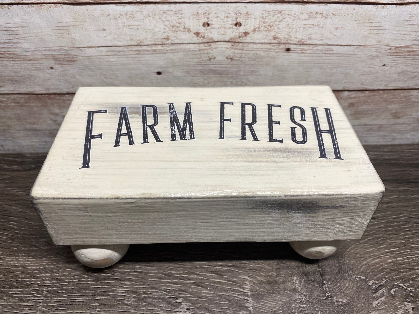 Farm Fresh Rustic Wood Riser