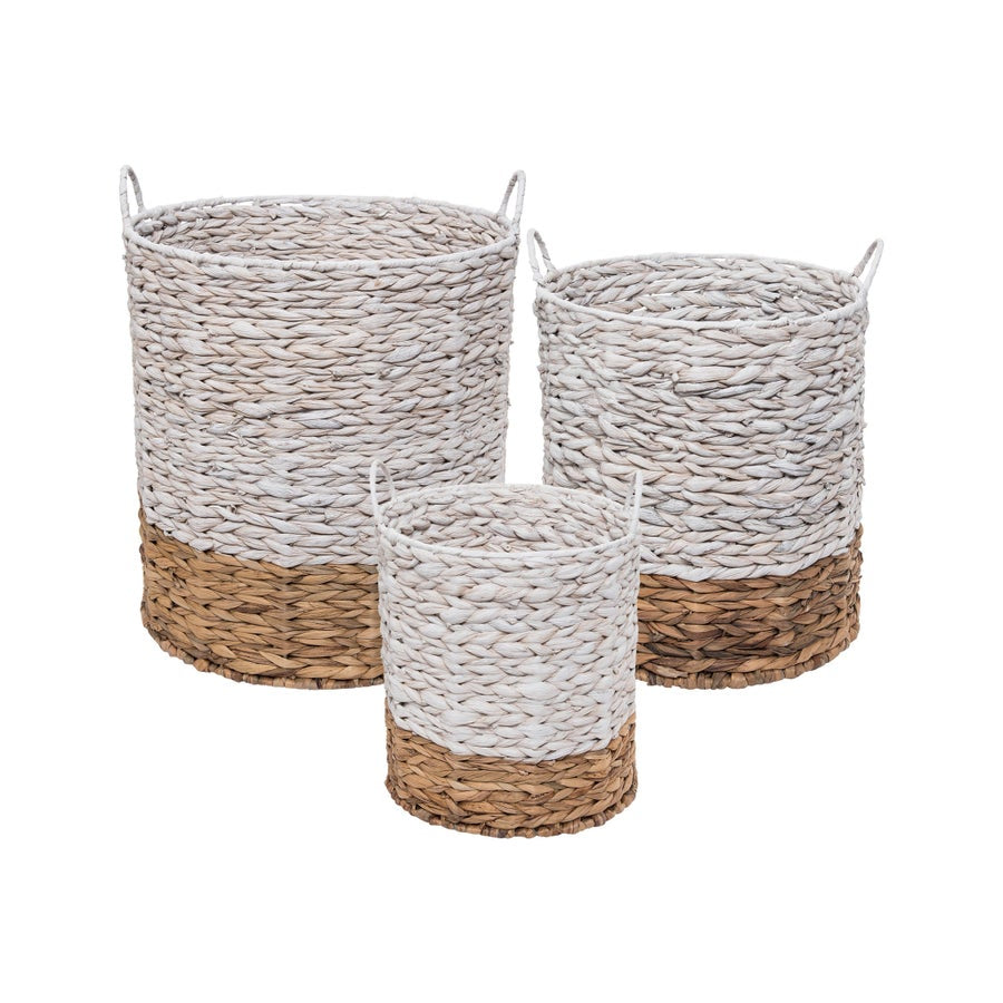 Ariana Natural Baskets White, Set of 3