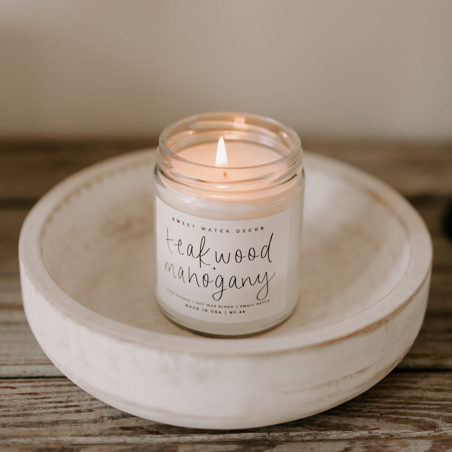 Decorative Wood Bowl - Whitewash