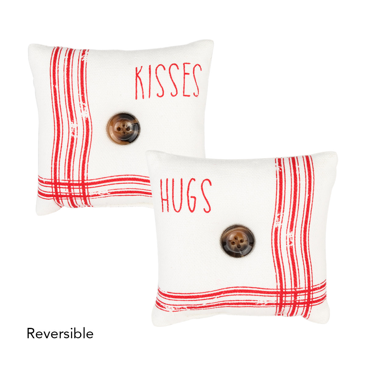 Hugs Kisses Mini Pillow (Reversible)