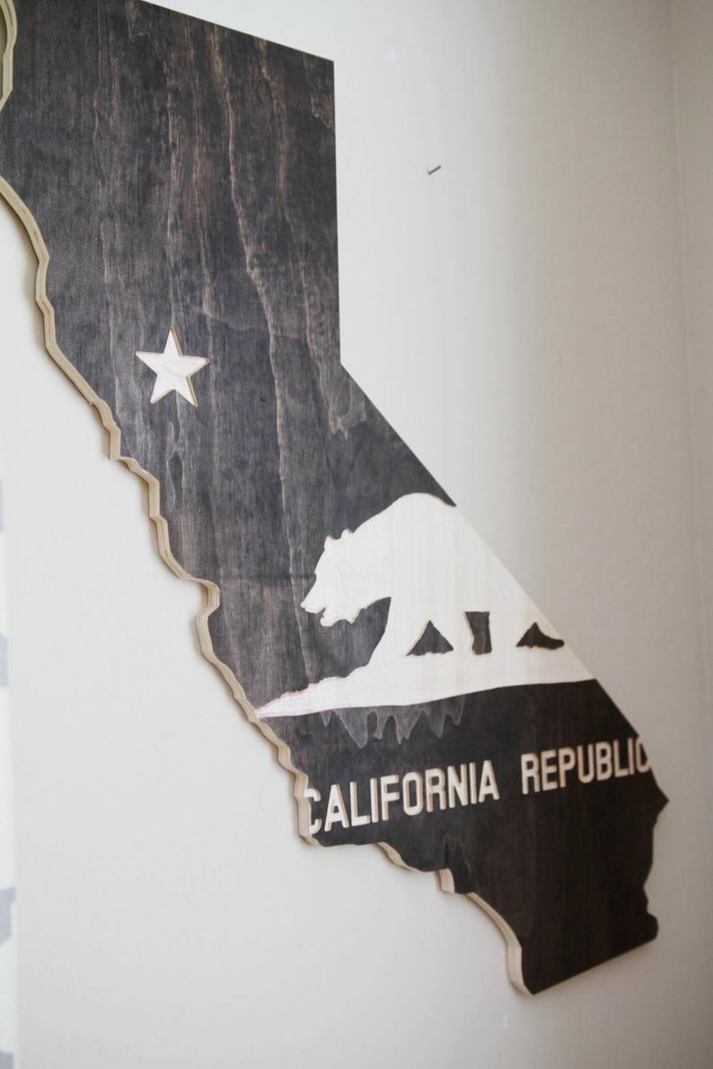 California w/CA State Flag