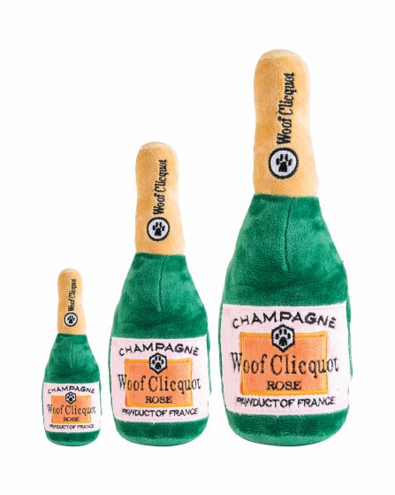 Woof Clicquot Rose' Champagne Bottle