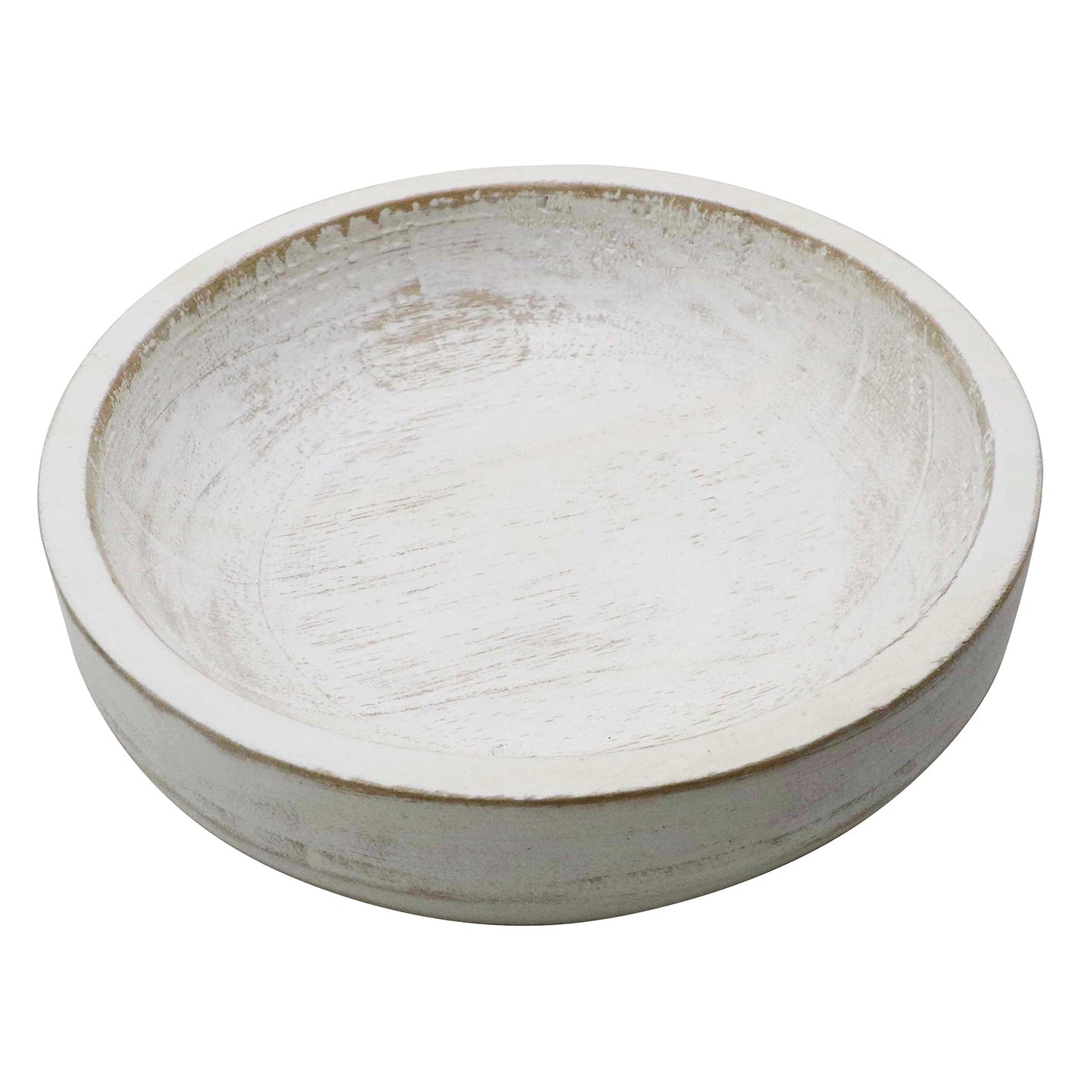 Decorative Wood Bowl - Whitewash