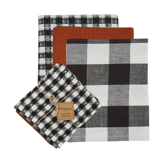 Autumn Checkered Dish Towel Set