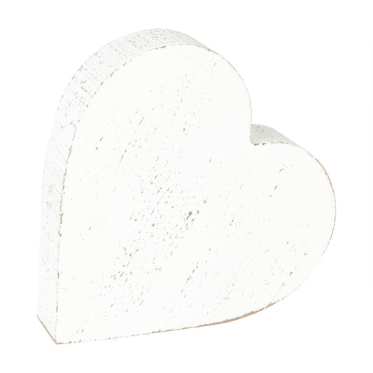 White Distressed Heart