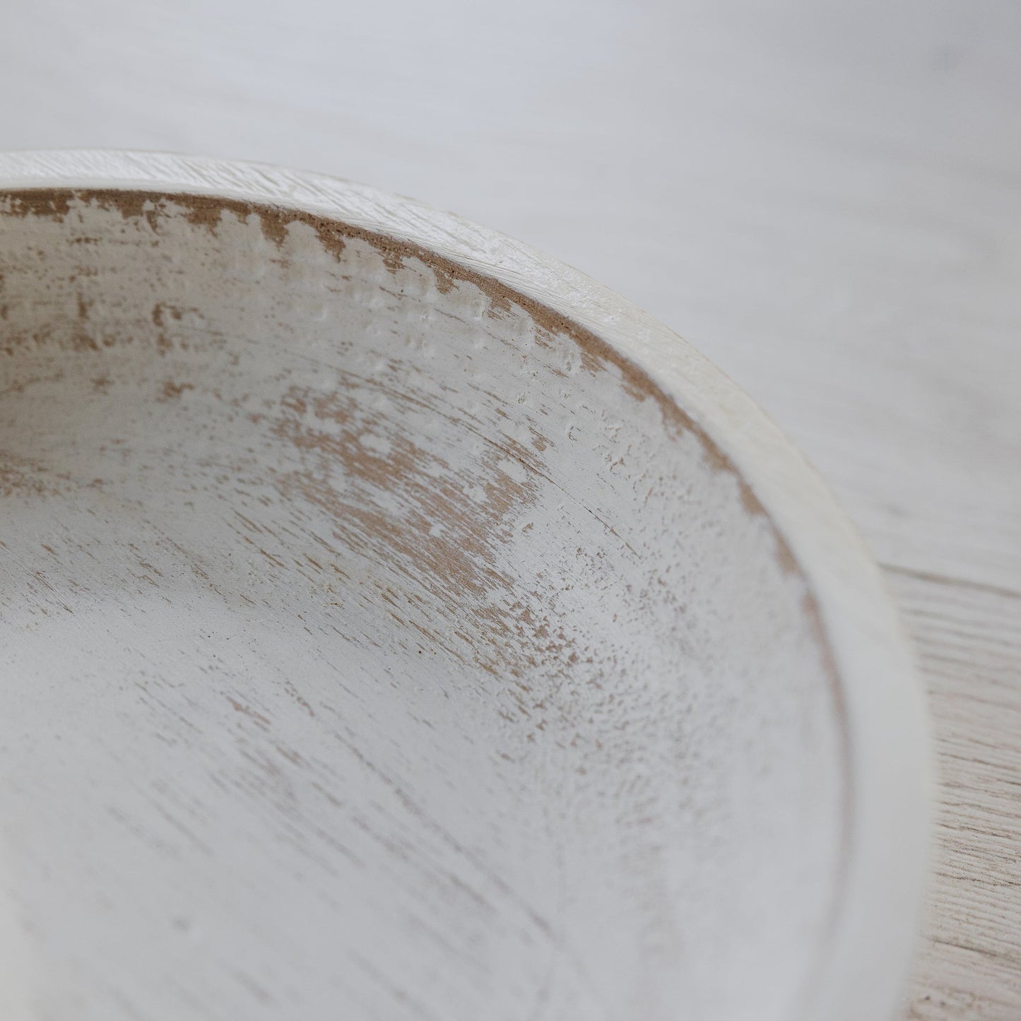 Decorative Wood Bowl - Whitewash
