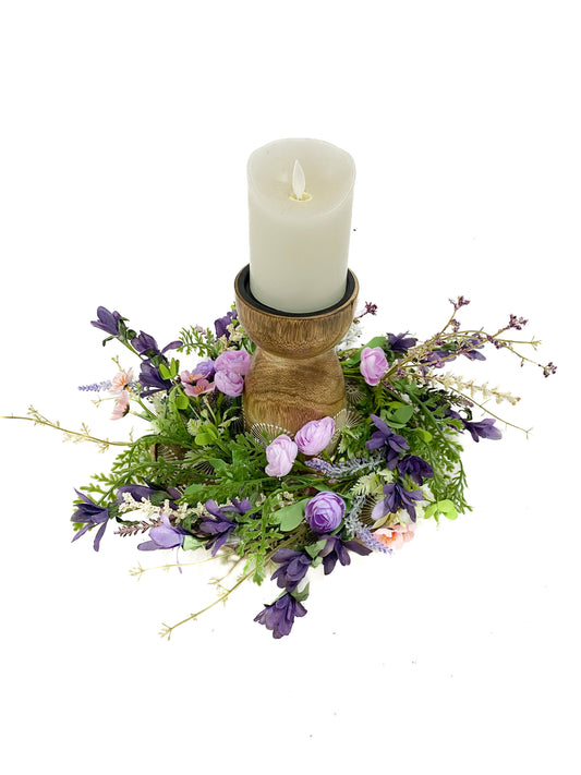 Purple Ranunculus Candle Ring