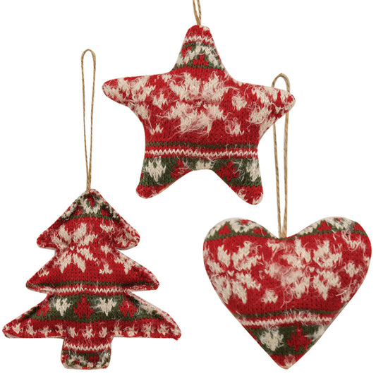 Red & Green Nordic Sweater Ornament