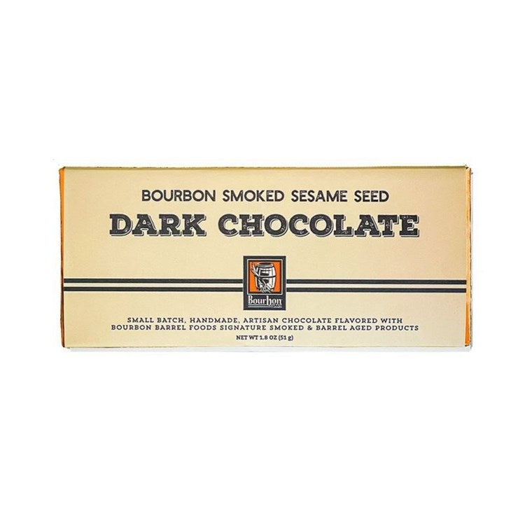 Dark Chocolate Candy Bar with Bourbon Smoked Sesame Seeds