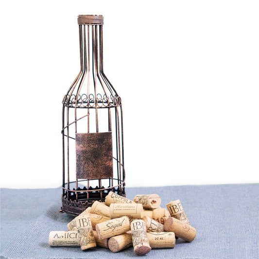 Rustic Wine Wire Cork Holder Bottle