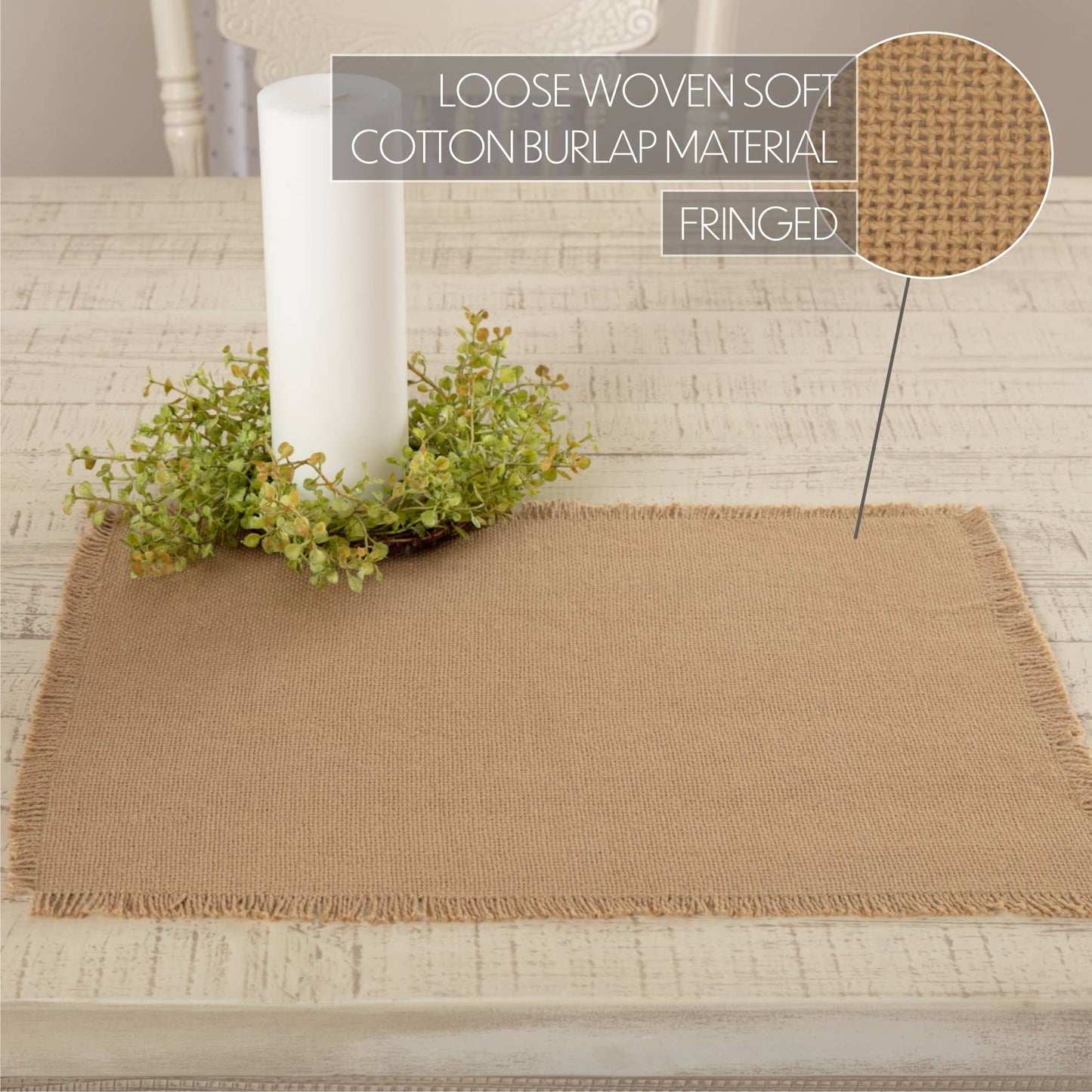 Burlap Natural Placemat Set