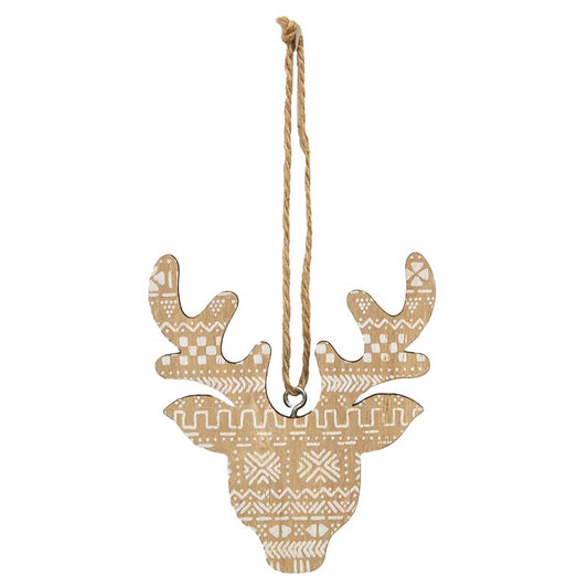 Nordic Reindeer Wood Ornament